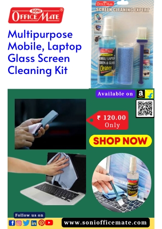 Multipurpose Mobile, Laptop Glass Screen Cleaning Kit