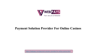 Payment Solution Provider For Online Casinos