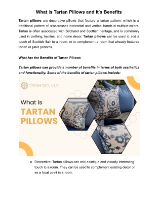 What Is Tartan Pillows and It’s Benefits