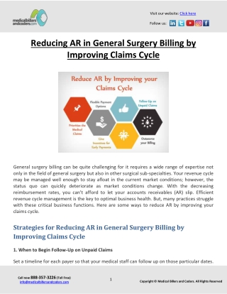 Reducing AR in General Surgery Billing by Improving Claims Cycle