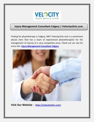 Sports Injury Clinic Calgary | Velocityclinic.com