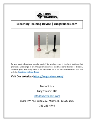 Breathing Training Device | Lungtrainers.com