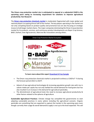 Oman Crop Protection Market: Ken Research