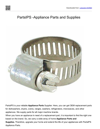 Appliance Parts and Supplies- PartsIPS