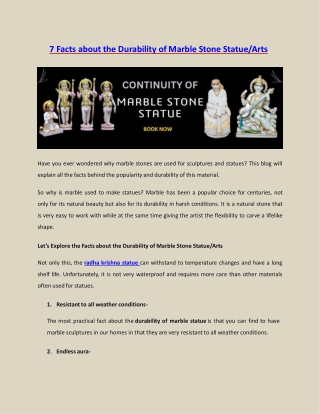 7 Data About The Continuity of Marble Stone Statue/ Arts