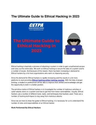 The Ultimate Guide to Ethical Hacking in 2023