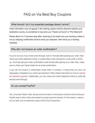 Final-FAQ on Via Best Buy Coupons