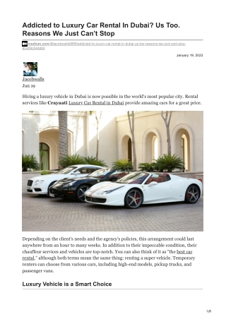 Addicted to Luxury Car Rental In Dubai Us Too. Reasons We Just Can’t Stop