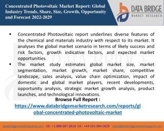 Concentrated Photovoltaic Market