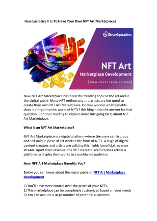 Benefits Of NFT Art Marketplace