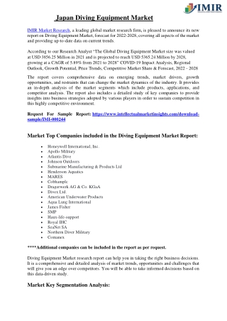 Japan Diving Equipment Market
