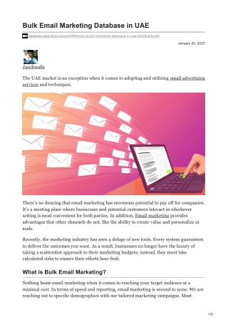 Bulk Email Marketing Database in UAE