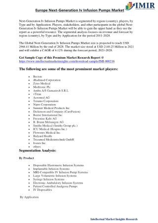 Next-Generation Iv Infusion Pumps Market