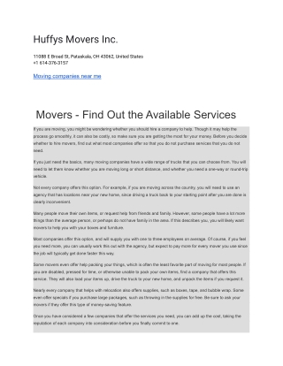 Huffys Movers Inc