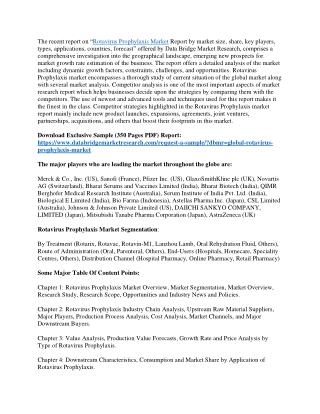Rotavirus Prophylaxis Market