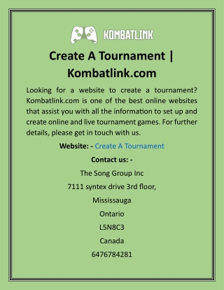 Create A Tournament  Kombatlink