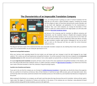 The Characteristics of an Impeccable Translation Company