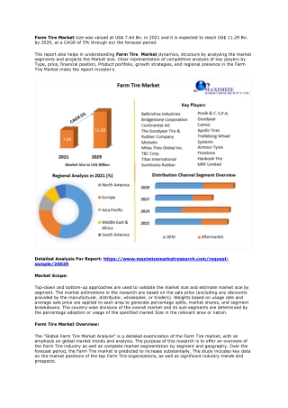 Farm Tire Market: Global Industry Analysis and Forecast (2022-2029)