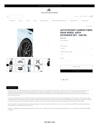 AUTOTECKNIC CARBON FIBER REAR WHEEL ARCH EXTENSION SET - G80 M3