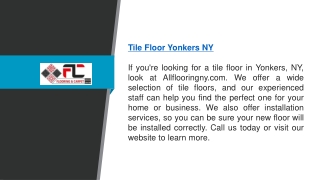 Tile Floor Yonkers Ny  Allflooringny.com