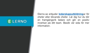 Ledarskapsutbildning  Elerno.se