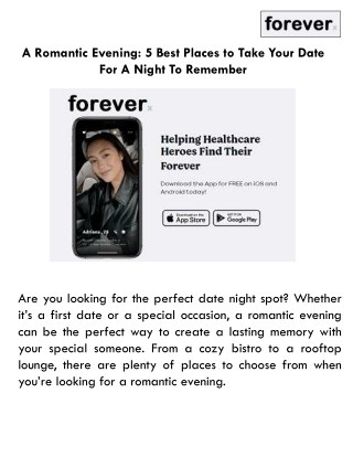 A Romantic Evening 5 Best Places to Take Your Date For A Night To Remember
