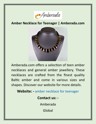 Amber Necklace for Teenager  Amberada