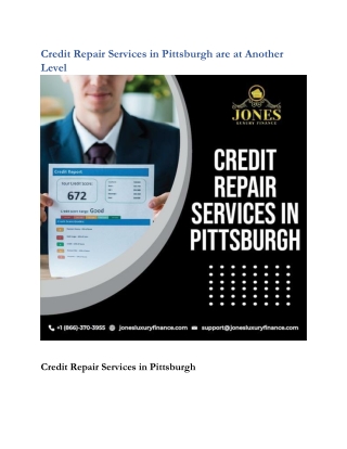 Credit Repair Services in Pittsburgh are at Another Level