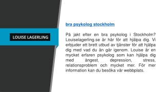 bra psykolog stockholm  Louiselagerling.se