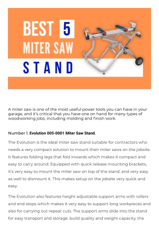 Best Miter Saw Stand (Top 5 Picks)