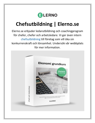 Chefsutbildning  Elerno.se