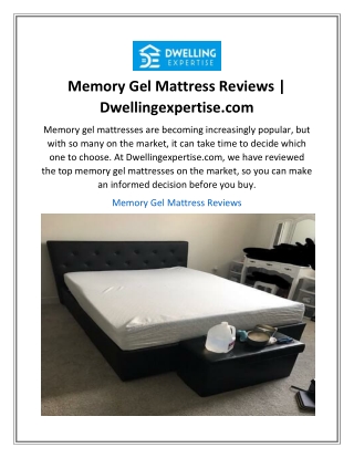 Memory Gel Mattress Reviews  Dwellingexpertise.com