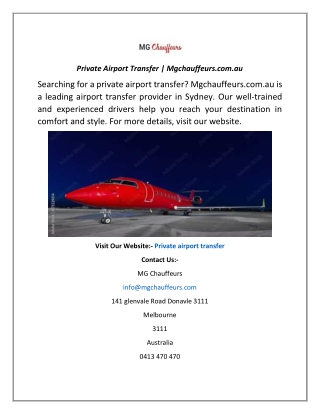 Private Airport Transfer