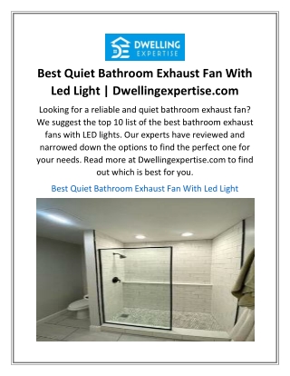 Best Quiet Bathroom Exhaust Fan With Led Light  Dwellingexpertise.com