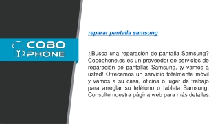 Reparar Pantalla Samsung Cobophone.es