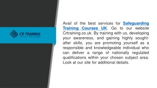 Safeguarding Training Courses Uk  Crtraining.co.uk