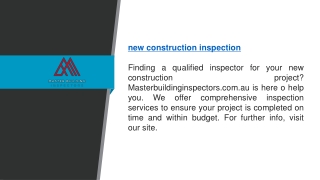 New Construction Inspection  Masterbuildinginspectors.com.au