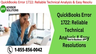 The most useful methods to fix QuickBooks Error 1722