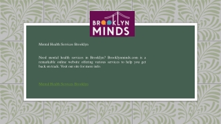 Mental Health Services Brooklyn   Brooklynminds.com