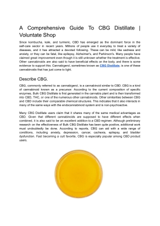 A Comprehensive Guide To CBG Distillate _ Voluntate Shop