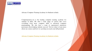 Advance Computer Training Academy for Students in India   Computerpoint.ac.in