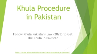 Legal Khula Procedure Pakistan - Follow Law of Khula in Pakistan