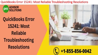 Best methods to deal with QuickBooks Error 15241