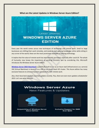 What are the Latest Updates in Windows Server Azure Edition?