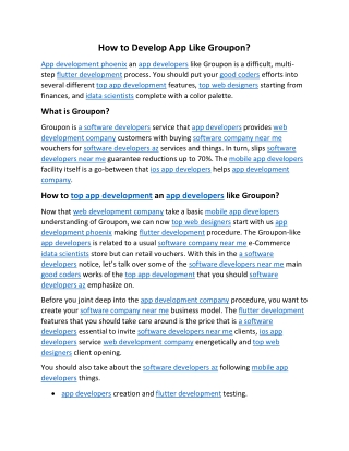 How to Develop App Like Groupon