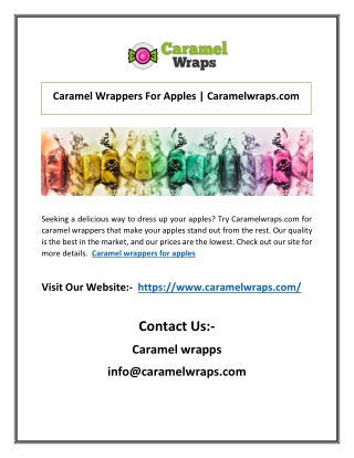 Caramel Wrappers For Apples | Caramelwraps.com