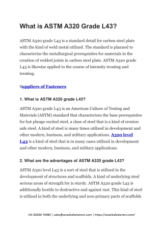 What is ASTM A320 Grade L43