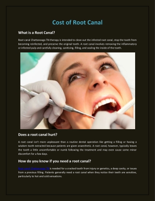 Cost of Root Canal
