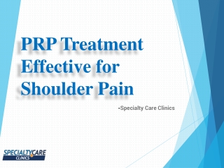 PRP Treatment Effective for Shoulder Pain