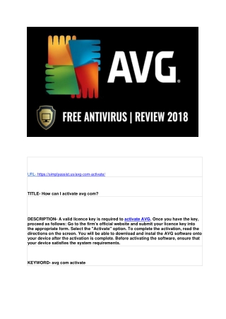 How can I activate avg com?